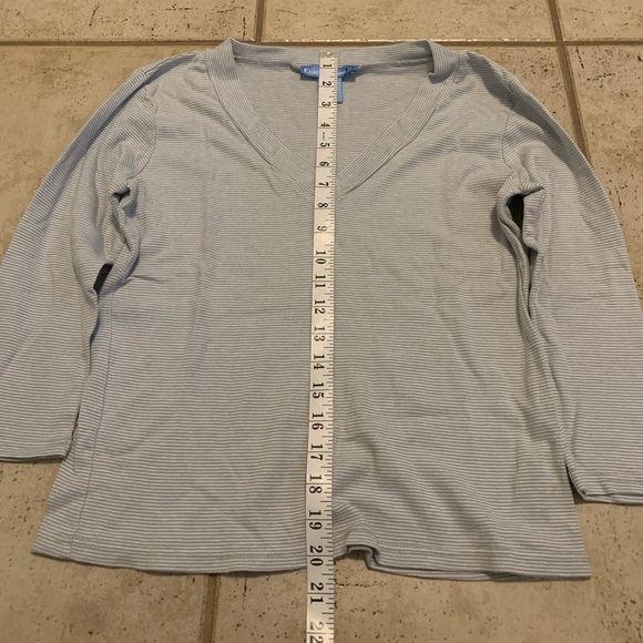 Evan-Picone Vintage Striped V-Neck Top - Size Small - Picture 5 of 5